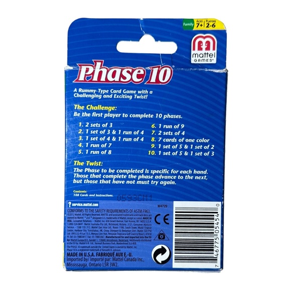 Mattel Games Phase 10 Card Game - Picture 2 of 5